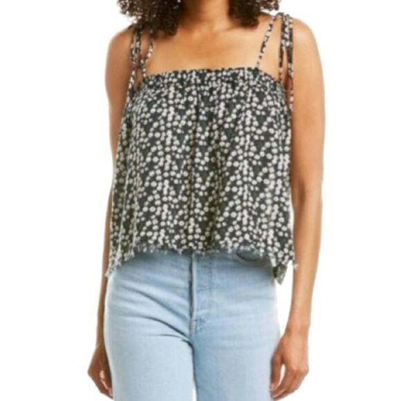 NWT Elan Navy Floral Tie Up Tank - Picture 1 of 6
